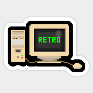 8 bit Retro Computer Gamer Sticker